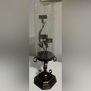 Metal  Candle Holder with removable Glass Screen Cover ,18”tall